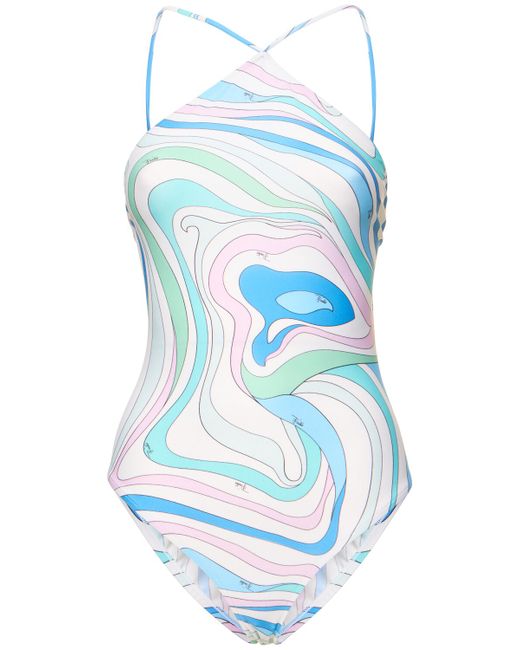 Pucci Shiny Lycra One Piece Swimsuit