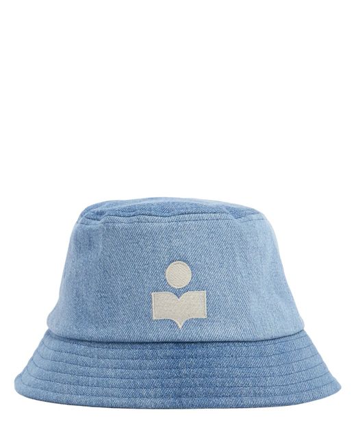 Marant Embroidered Logo Cotton Denim Bucket Hat