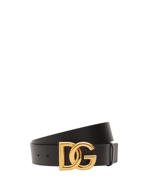 Dolce & Gabbana 3.5cm Logo Leather Belt
