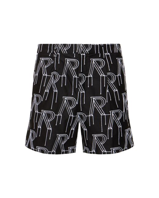 Represent Initial Embroidered Cotton Shorts