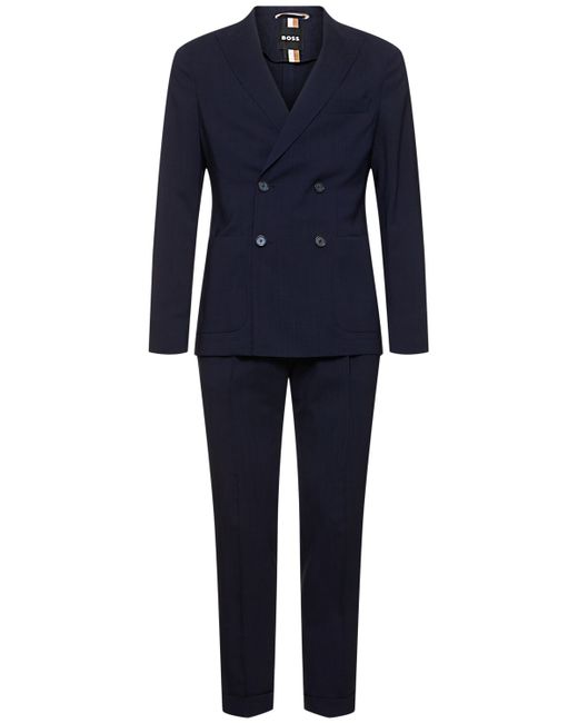 Boss Hanry Double Breasted Wool Suit