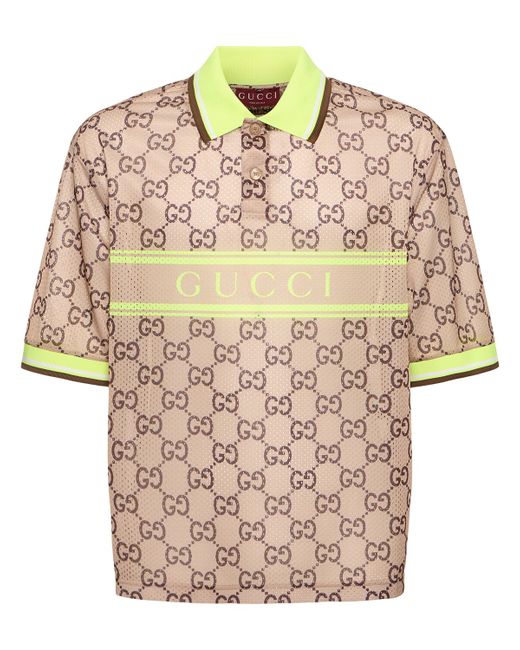 Gucci Logo Tech Mesh Polo Shirt
