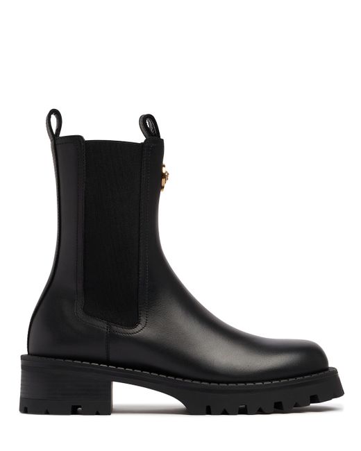 Versace 35mm Leather Chelsea Boots