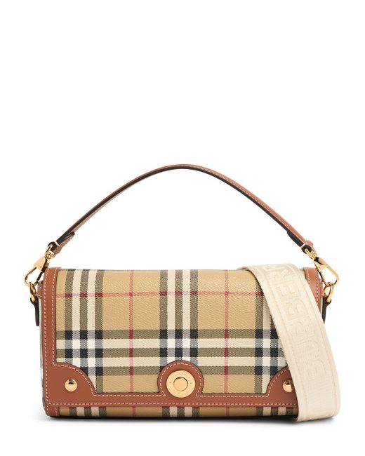 Burberry Small Note Canvas Check Shoulder Bag