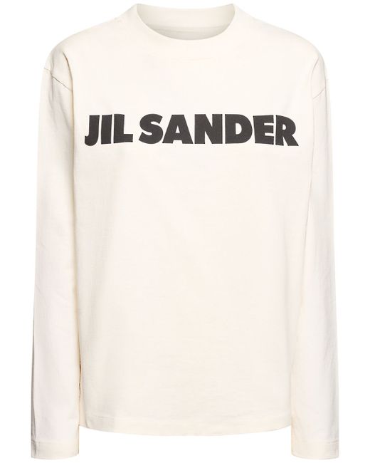 Jil Sander Logo Printed Cotton Jersey T-shirt