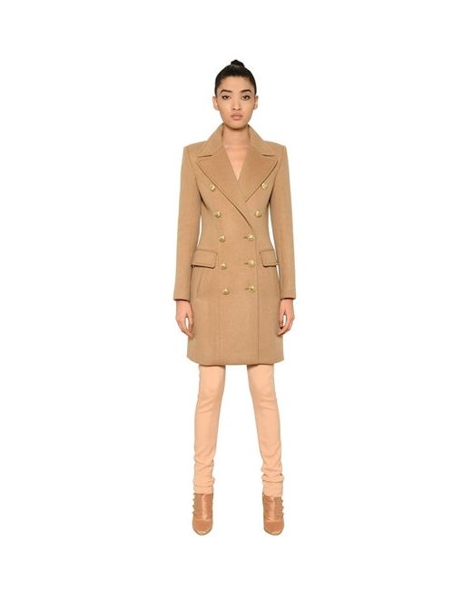 Balmain DOUBLE BREASTED WOOL CASHMERE COAT