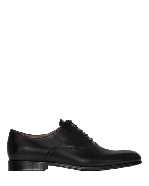 Gianvito Rossi POLISHED LEATHER OXFORD LACE-UP SHOES