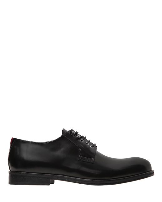 Attimonelli'S POLISHED LEATHER DERBY LACE-UP SHOES