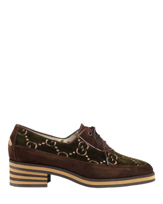 Gucci 55MM THOMSON GG VELVET LACE-UP SHOES