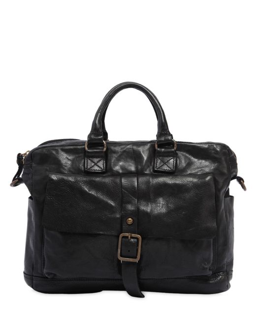 Campomaggi VINTAGE EFFECT LEATHER BRIEFCASE
