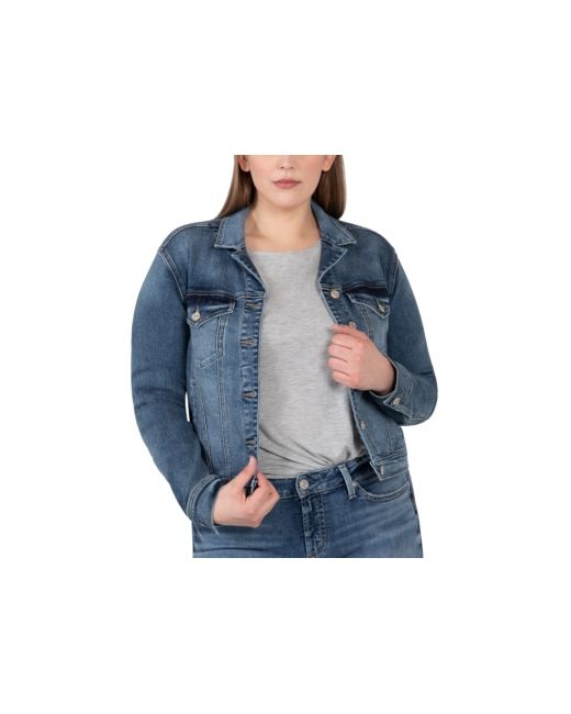 Silver Jeans Co. Silver Jeans Co. Trendy Plus Notched Crop Denim Jacket