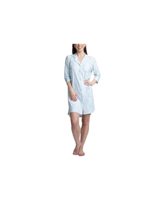 Muk Luks Printed Notch Collar Sleepshirt Nightgown