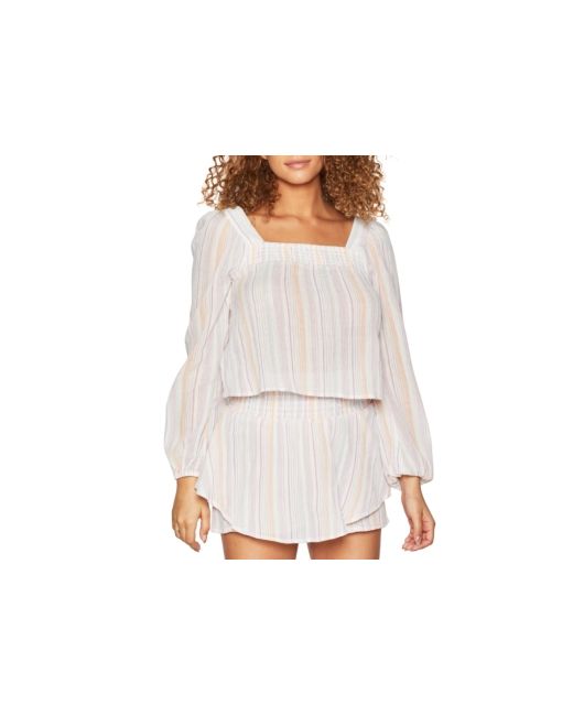 BCBGeneration Striped Square-Neck Top