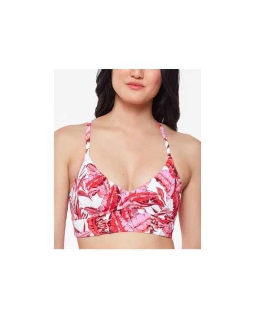 Jessica Simpson Printed Paradiso Palm Cropped Cami Bikini Top Swimsuit