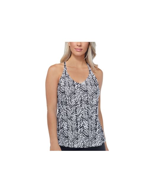 Island Escape Eye Of The Tiger Printed Underwire Tankini Top Created for Macys Swimsuit