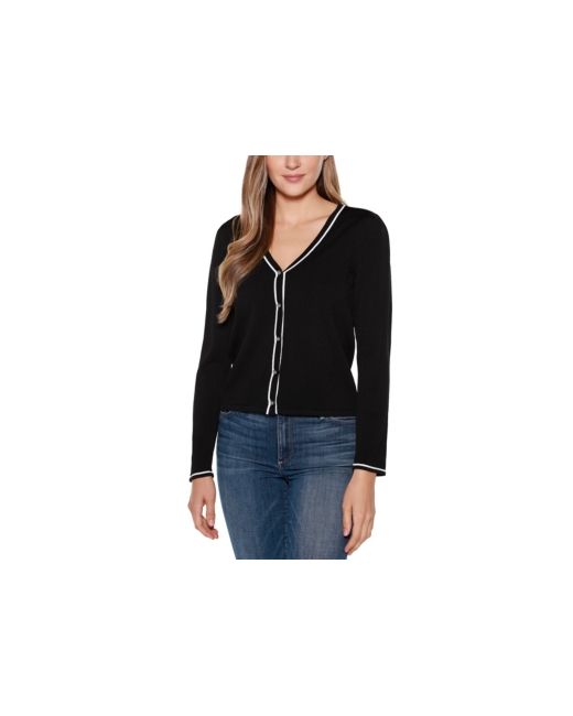 belldini Black Label Long Sleeve V-neck Button Up Cardigan Sweater