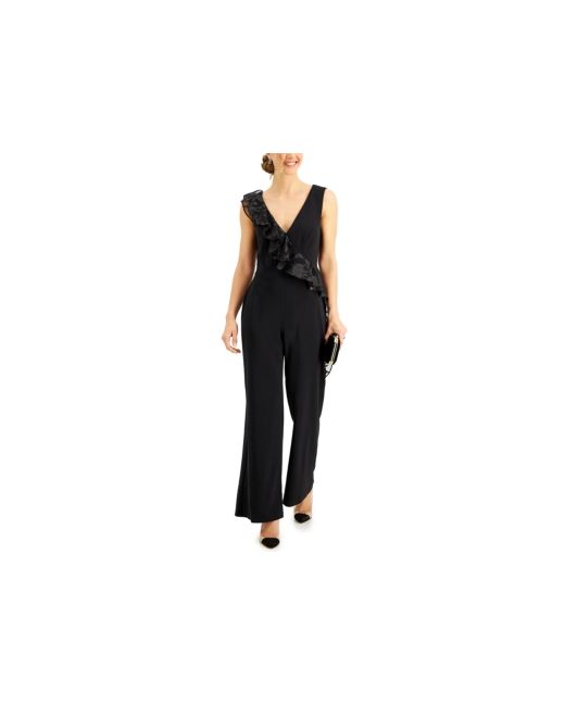 Connected Embellished-Ruffle Jumpsuit