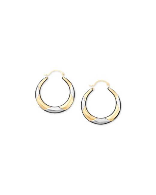 Macy's 10k Two-Tone Gold Hoop Earrings