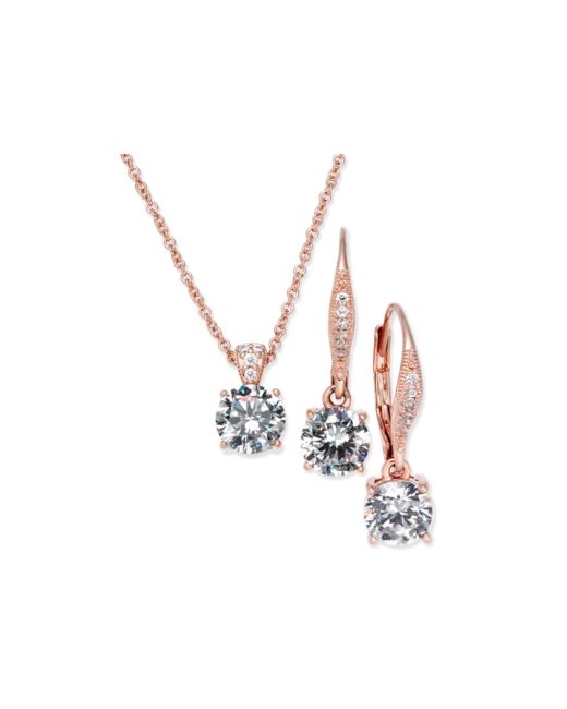 Eliot Danori Cubic Zirconia Solitaire Pendant Necklace and Matching Drop Earrings Set Created for Macys