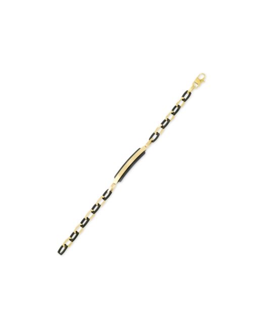 Legacy For Men By Simone I. Legacy for by Simone I. Smith Two-Tone Id Plate Bracelet in Yellow Ion-Plated Stainless Steel
