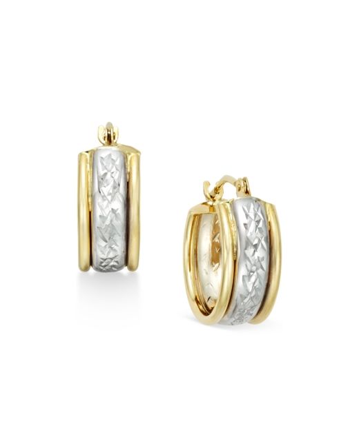 Macy's Diamond-Cut Hoop Earrings in 10k Gold