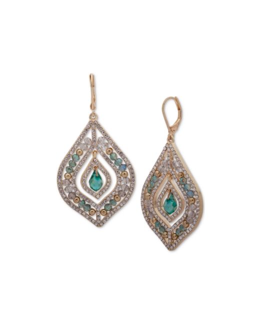Lonna & Lilly Pave Stone Beaded Chandelier Earrings
