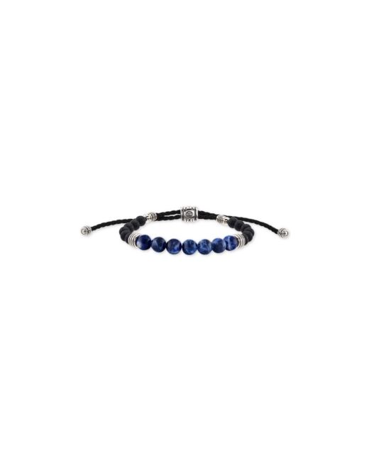 Esquire Men's Jewelry Sodalite 8mm Onyx 6mm Corded Bolo Bracelet in Sterling Created for Macys