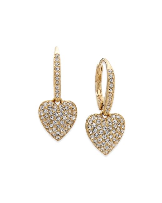 Eliot Danori Pave Heart Drop Earrings Created for Macys