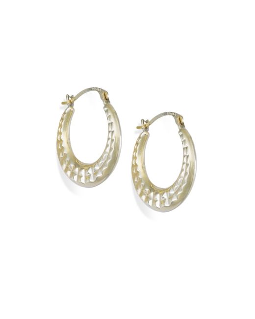 Macy's Diamond-Cut Hoop Earrings in 10k Gold 15mm