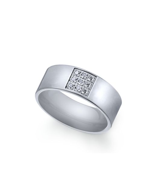Sutton By Rhona Sutton Stainless Steel Cubic Zirconia Ring