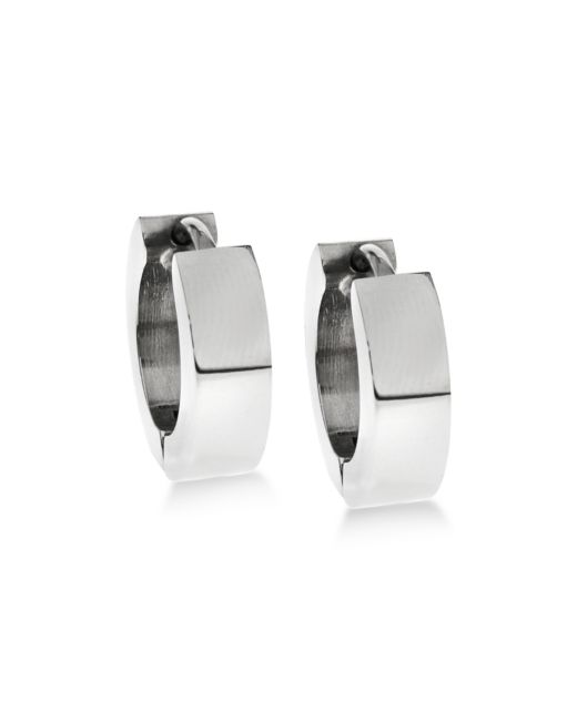 Sutton By Rhona Sutton Stainless Huggie Small Hoop Earrings s