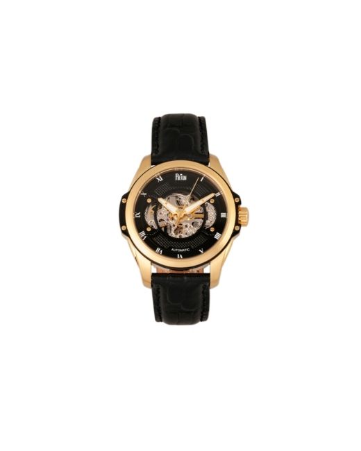 Reign Henley Automatic Semi-Skeleton Gold Case Genuine Leather Watch 44mm