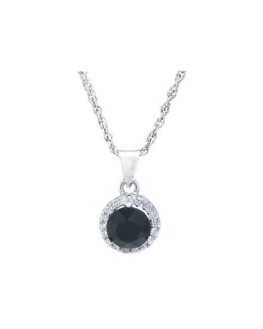 Giani Bernini Swarovski Crystal Round Halo Pendant With 18 Chain in Sterling Silver. Available Clear Blue Light or Red