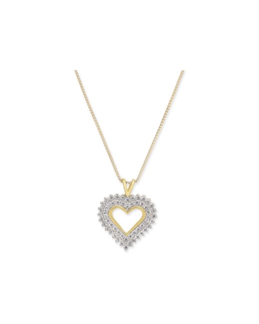 Macy's Diamond Heart 18 Pendant Necklace 1/4 ct. t.w. in 14k Gold