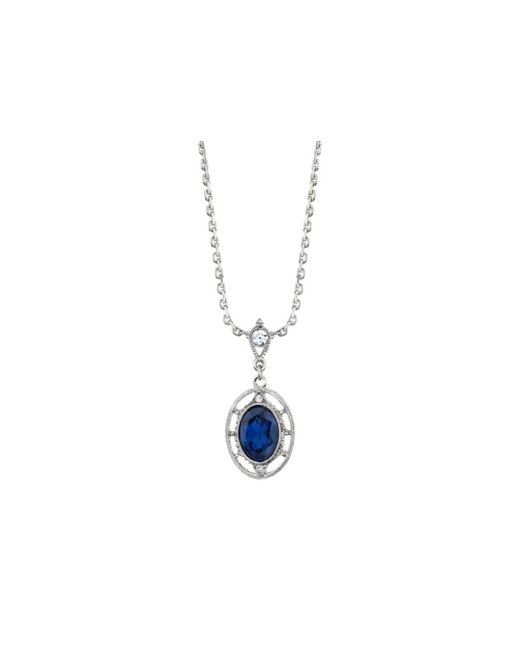Downton Abbey Crystal Oval Drop Necklace