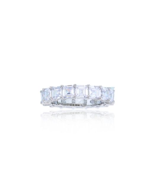 Macy's Cubic Zirconia Eternity Band in Rhodium Plated Sterling Silver