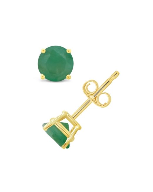 Macy's Emerald 1 ct. t.w. Stud Earrings in 14K White Gold. Also Available Gold