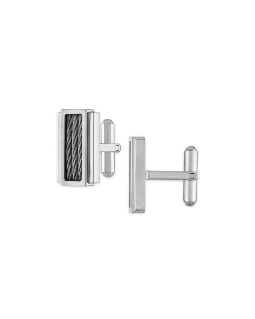 Macy's Half Brushed Polished Cable Cufflinks in