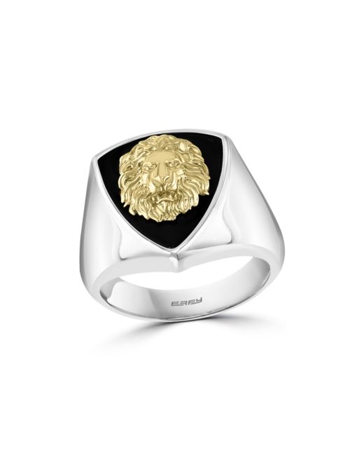 Effy Collection Effy Lion Head Statement Ring in Sterling Silver 18k Gold-Plated
