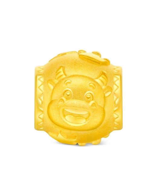 Chow Tai Fook Year of the Ox Barrel Charm Pendant in 24k