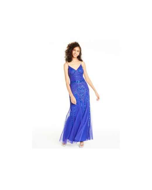 Jump Juniors Beaded Sequin-Embellished Gown