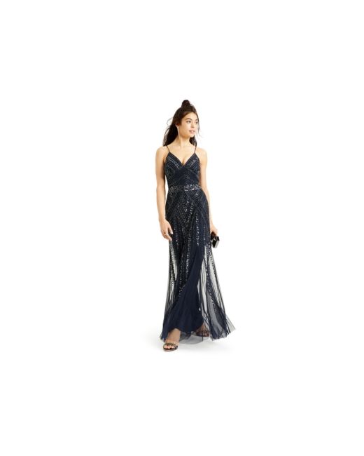 Jump Juniors Beaded Sequin-Embellished Gown