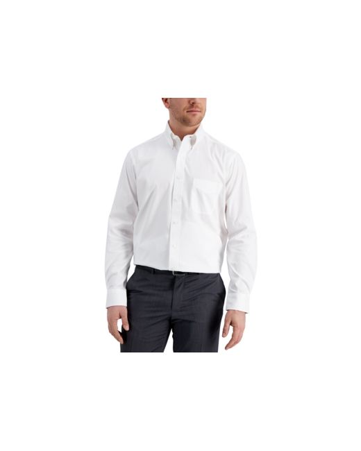 Club Room Classic/Regular Fit Performance Wrinkle Resistant Pinpoint Solid Dress Shirt Created for Macys