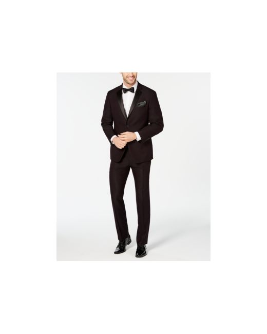 Perry Ellis Slim-Fit Stretch Wrinkle-Resistant Textured Tuxedo