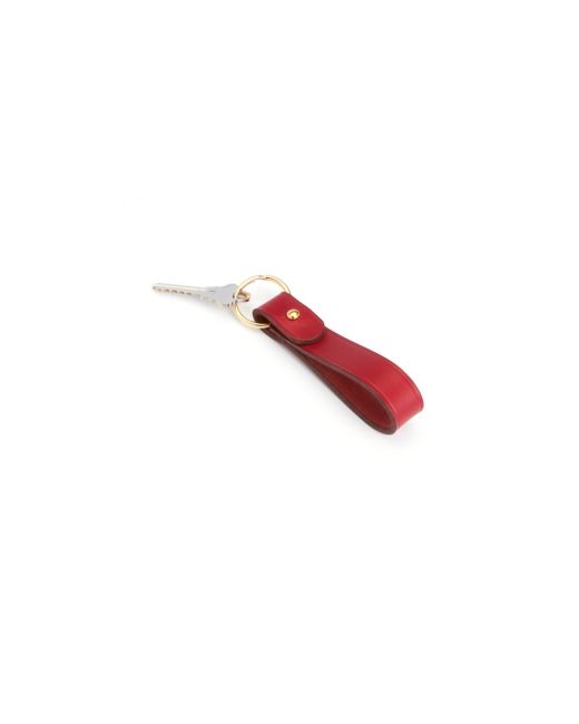 ROYCE New York Leather Loop Key Fob with Gold Hardware