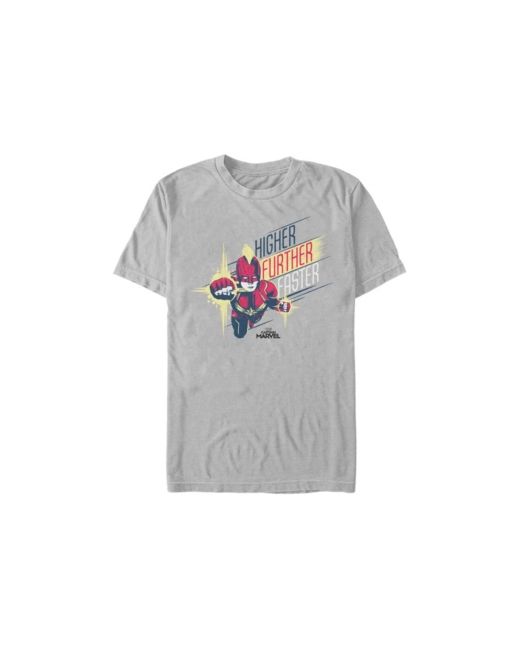 Marvel Captain Higher Further Faster Short Sleeve T-Shirt