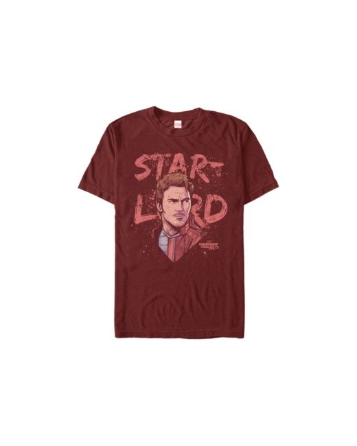 Marvel Guardians of the Galaxy Vol. 2 Painted Distressed Star Lord Short Sleeve T-Shirt