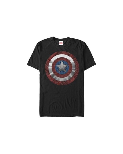 Marvel Captain America Geometric Detailed Shield Short Sleeve T-Shirt