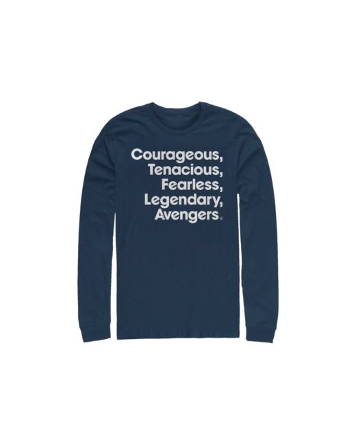 Marvel Avengers Endgame Courageous Tenacious Fearless Legendary Long Sleeve T-shirt
