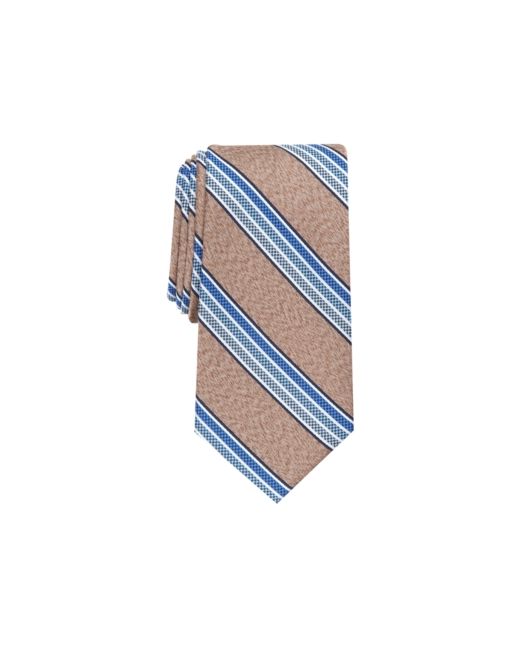 Perry Ellis Gibbon Slim Checker Stripe Tie